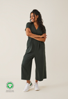 Zwangerschapsjumpsuit met voedingsopening - Donkergroen