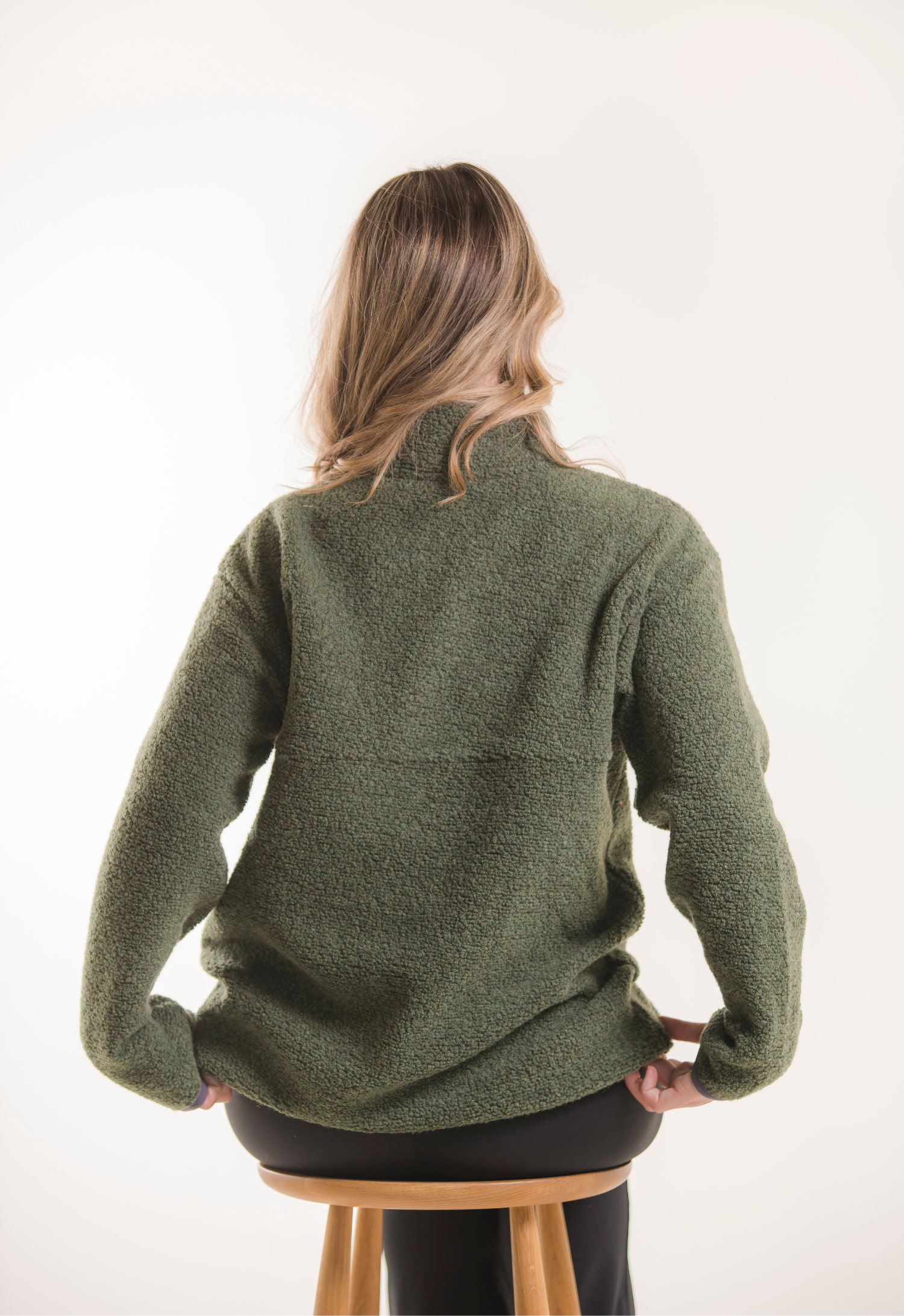 Zwangerschapsfleece sweater 90s - Groen