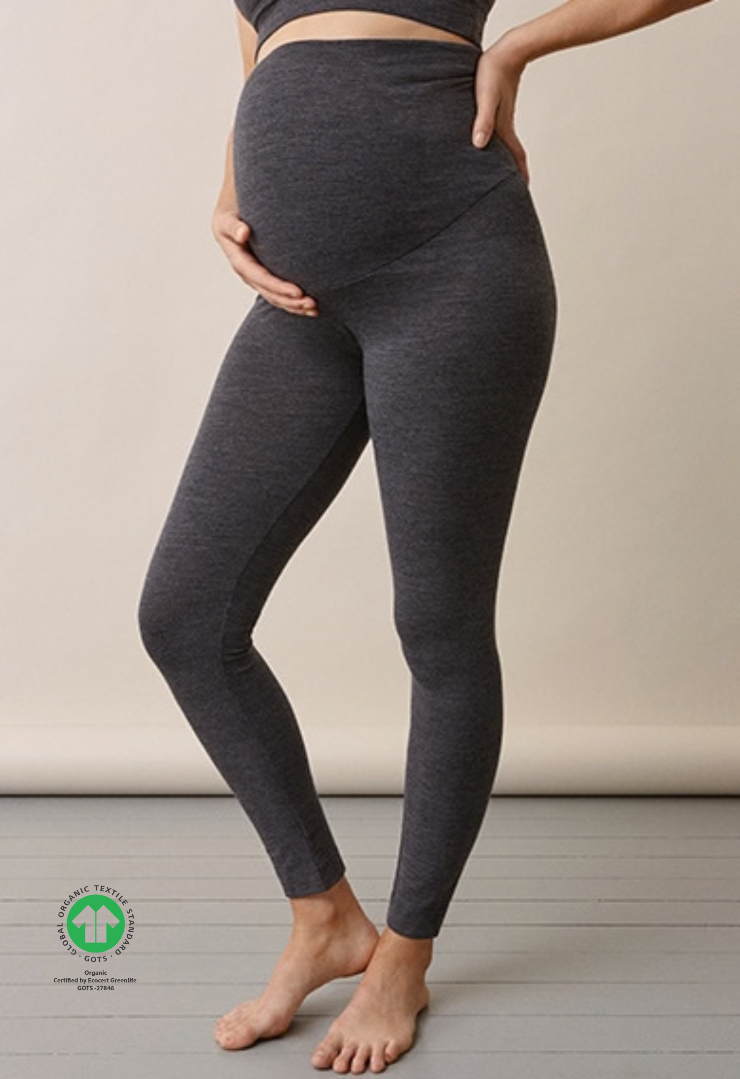 Zwangerschapslegging van wol - grijs melange