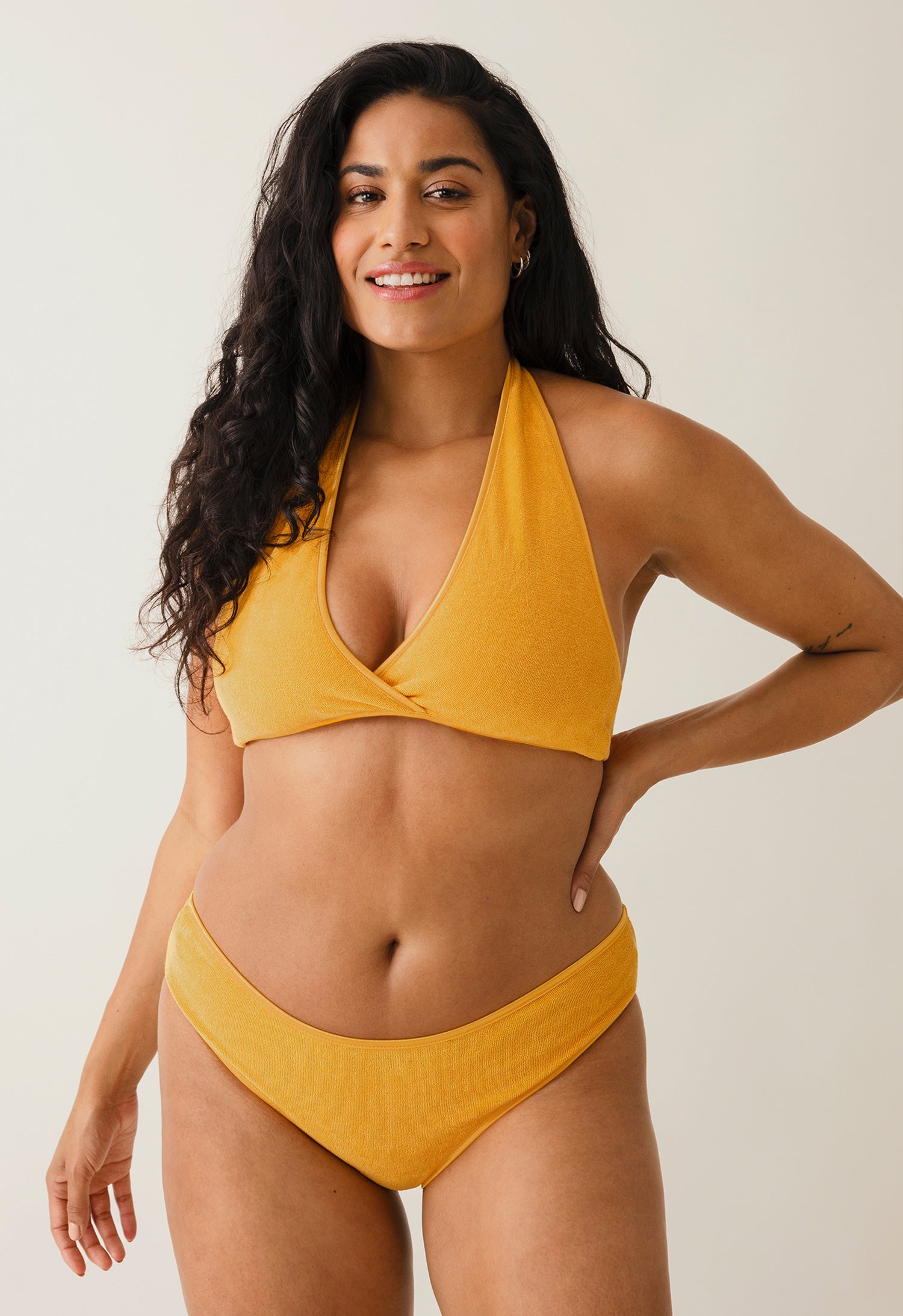 Badstof strandbikini - zonnebloem