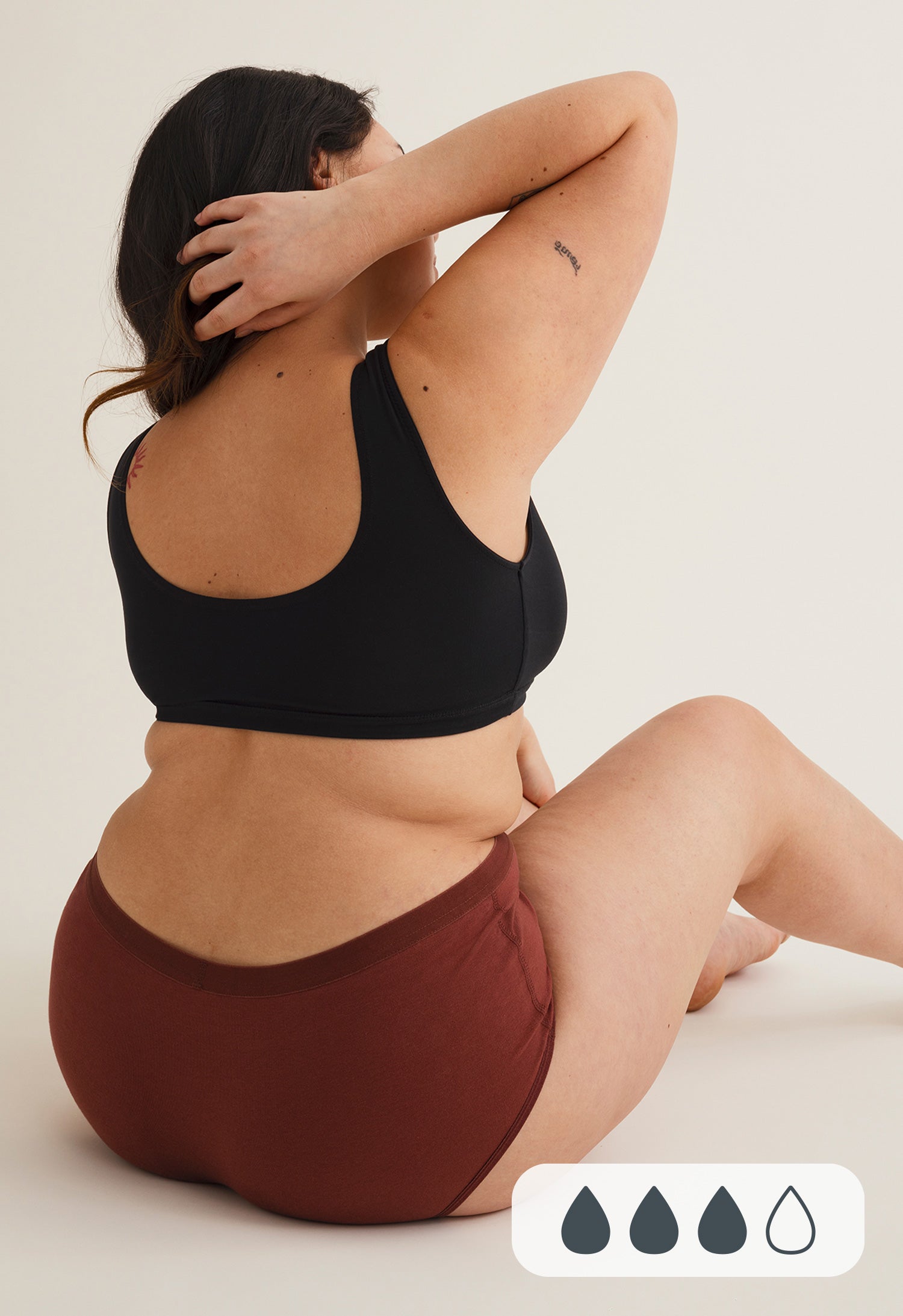 Menstruatieondergoed Hipster, medium, roestbordeaux