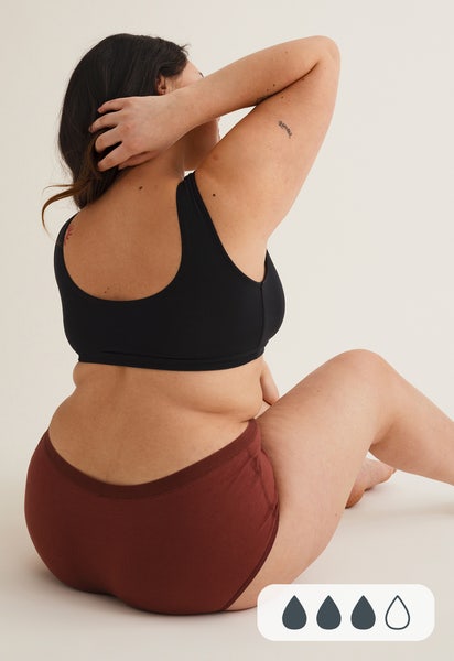 Menstruatieondergoed Hipster, medium, roestbordeaux