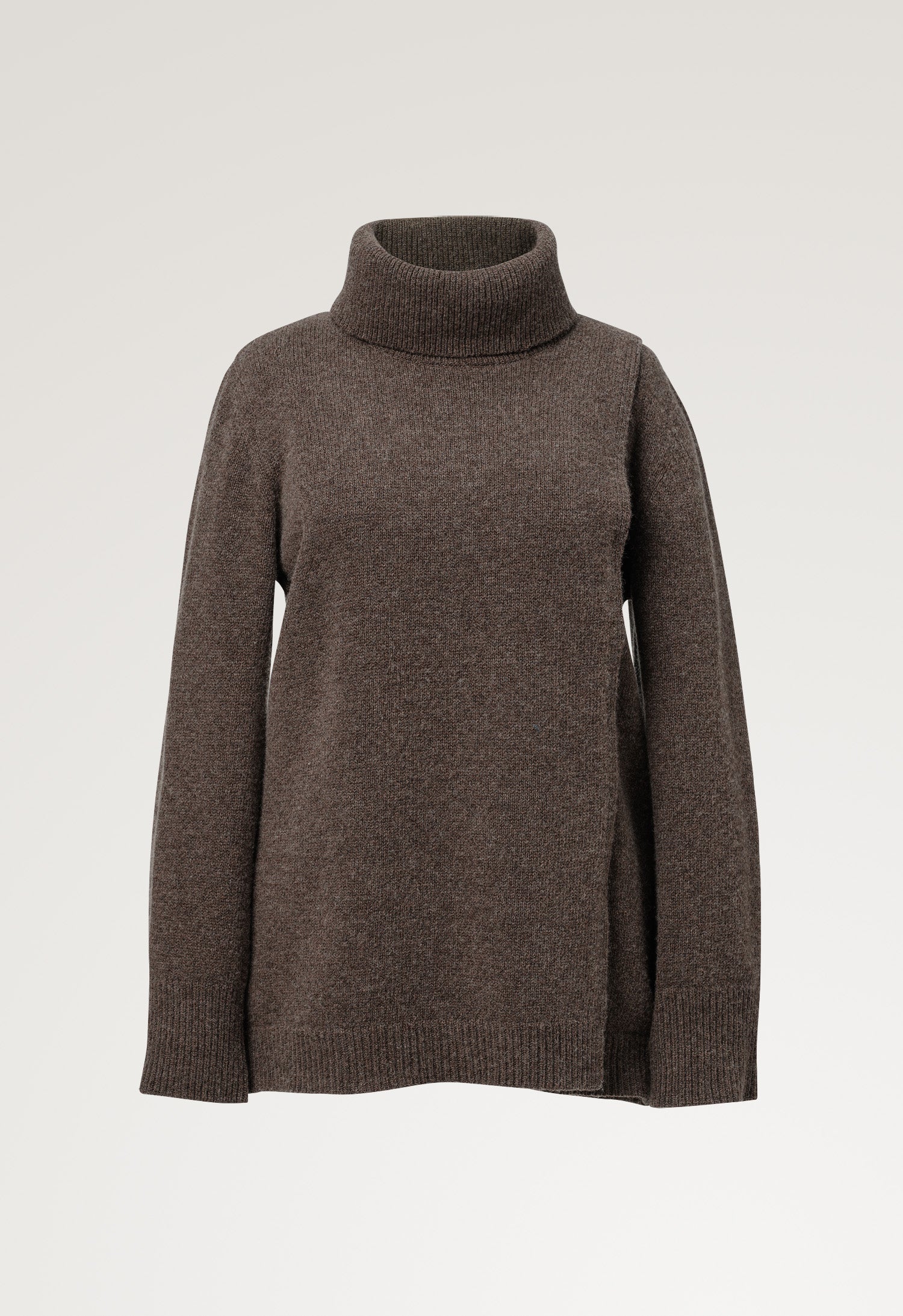 Gebreide voedings-tuniek - bruin-grijs melange