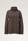 Gebreide voedings-tuniek - bruin-grijs melange