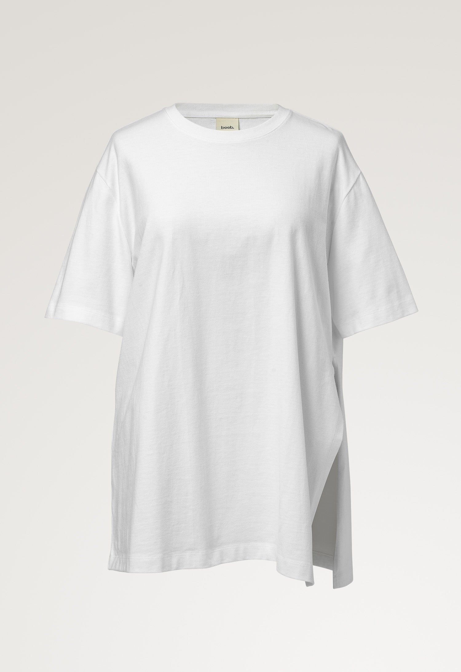 Oversized zwangerschaps-T-shirt met zijsplit - Wit