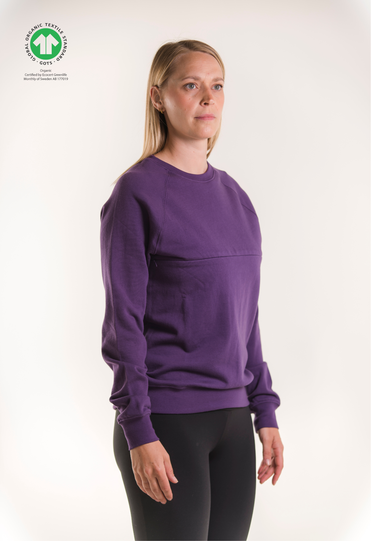 Thermal nursing sweatshirt - Diep pruim
