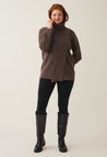 Gebreide voedings-tuniek - bruin-grijs melange