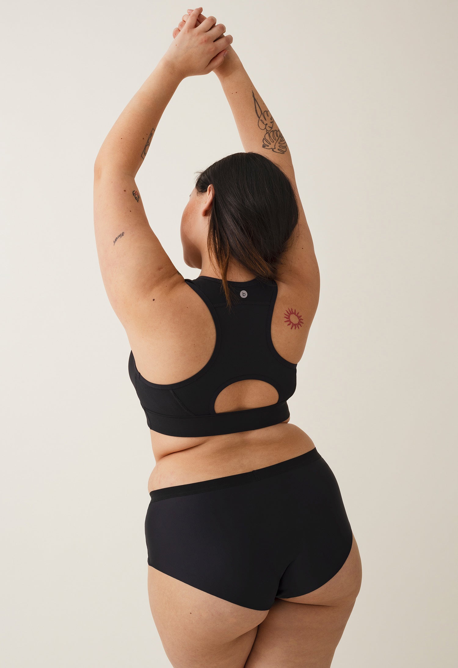 Menstruatieondergoed - Naadloze Hipster - Zeer lichte bescherming - Zwart