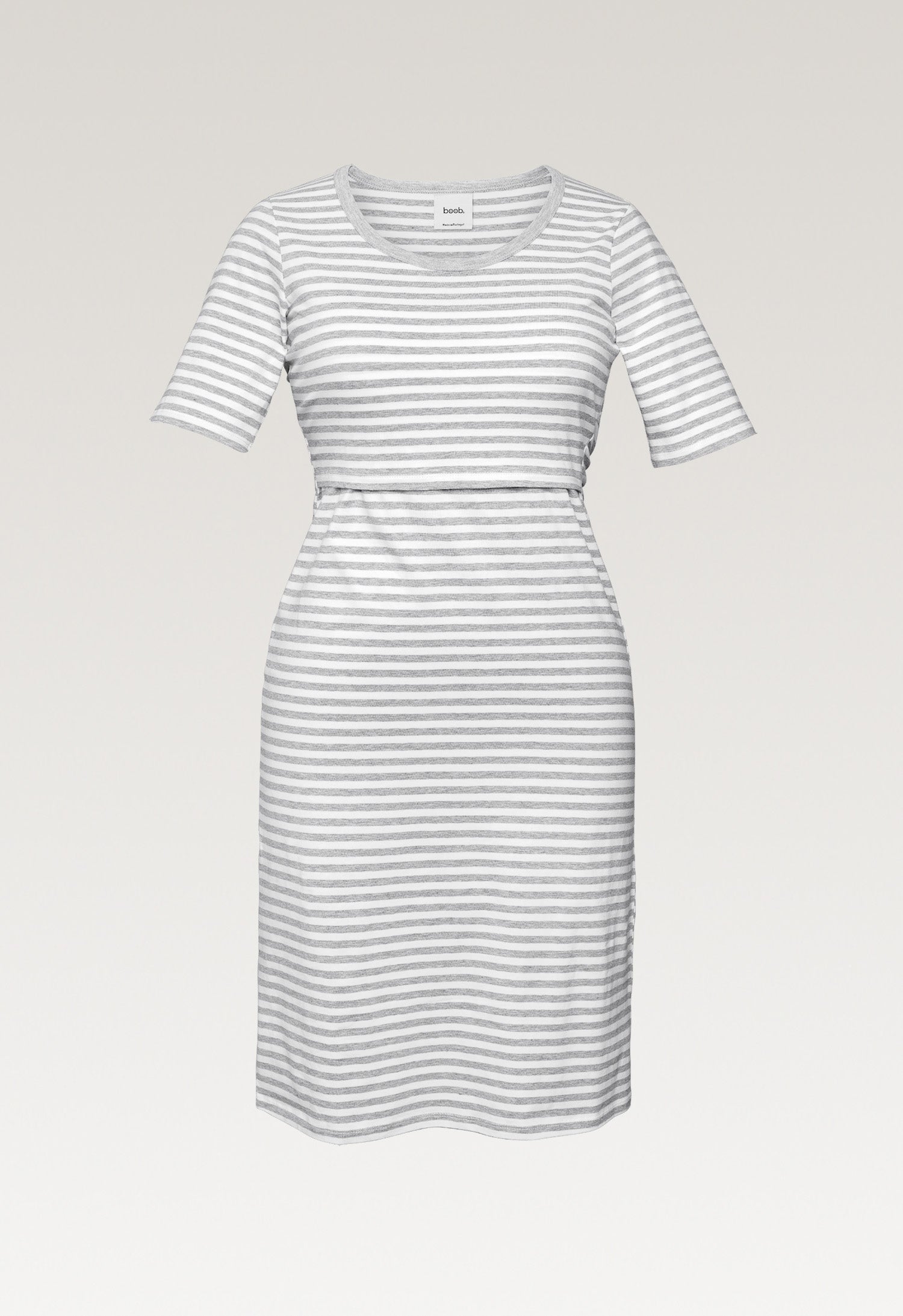 Nachtjurk - Wit/Grijs melange