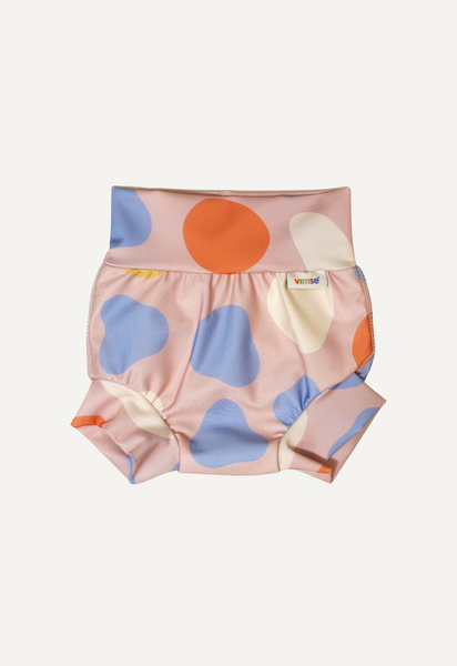 Zwemluier met hoge taille, roze vormen