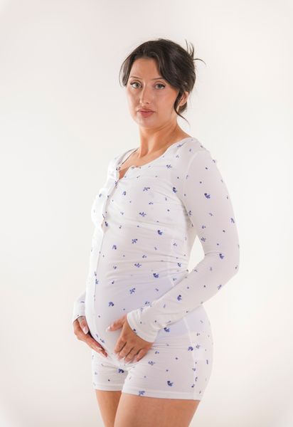 Zwangerschapsromper - Bloemenprint