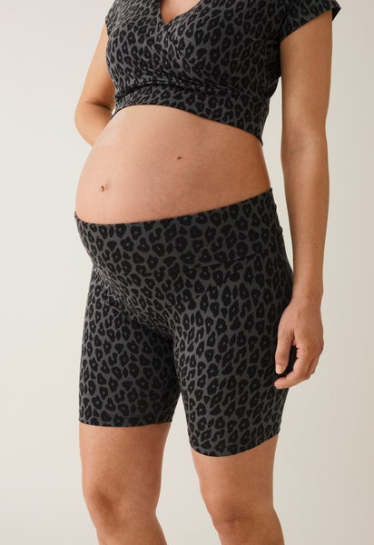 OONO bikershorts - luipaardprint - grijs/zwart