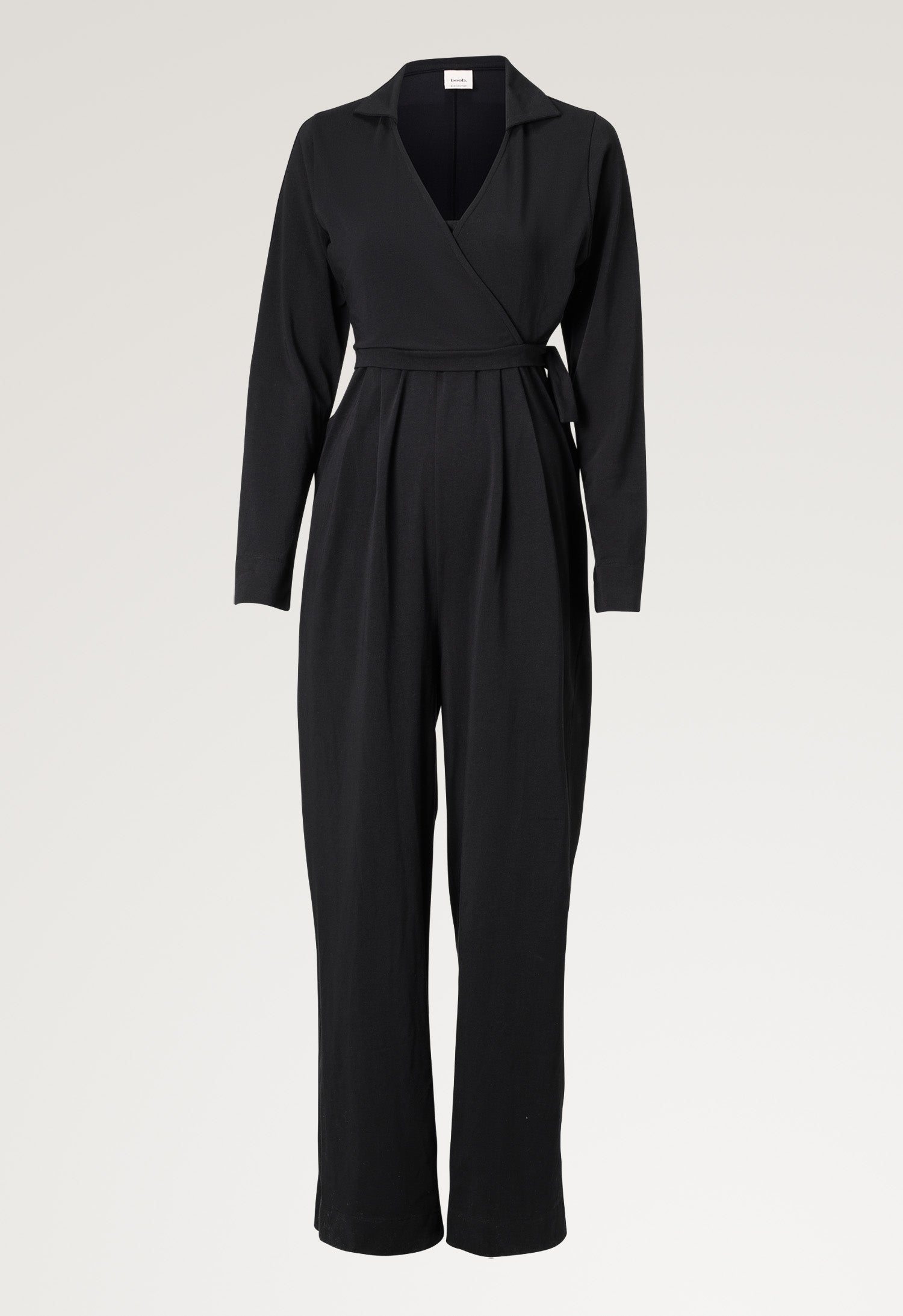 Zwangerschapsjumpsuit met kraag - Zwart