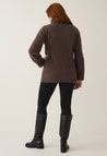 Gebreide voedings-tuniek - bruin-grijs melange