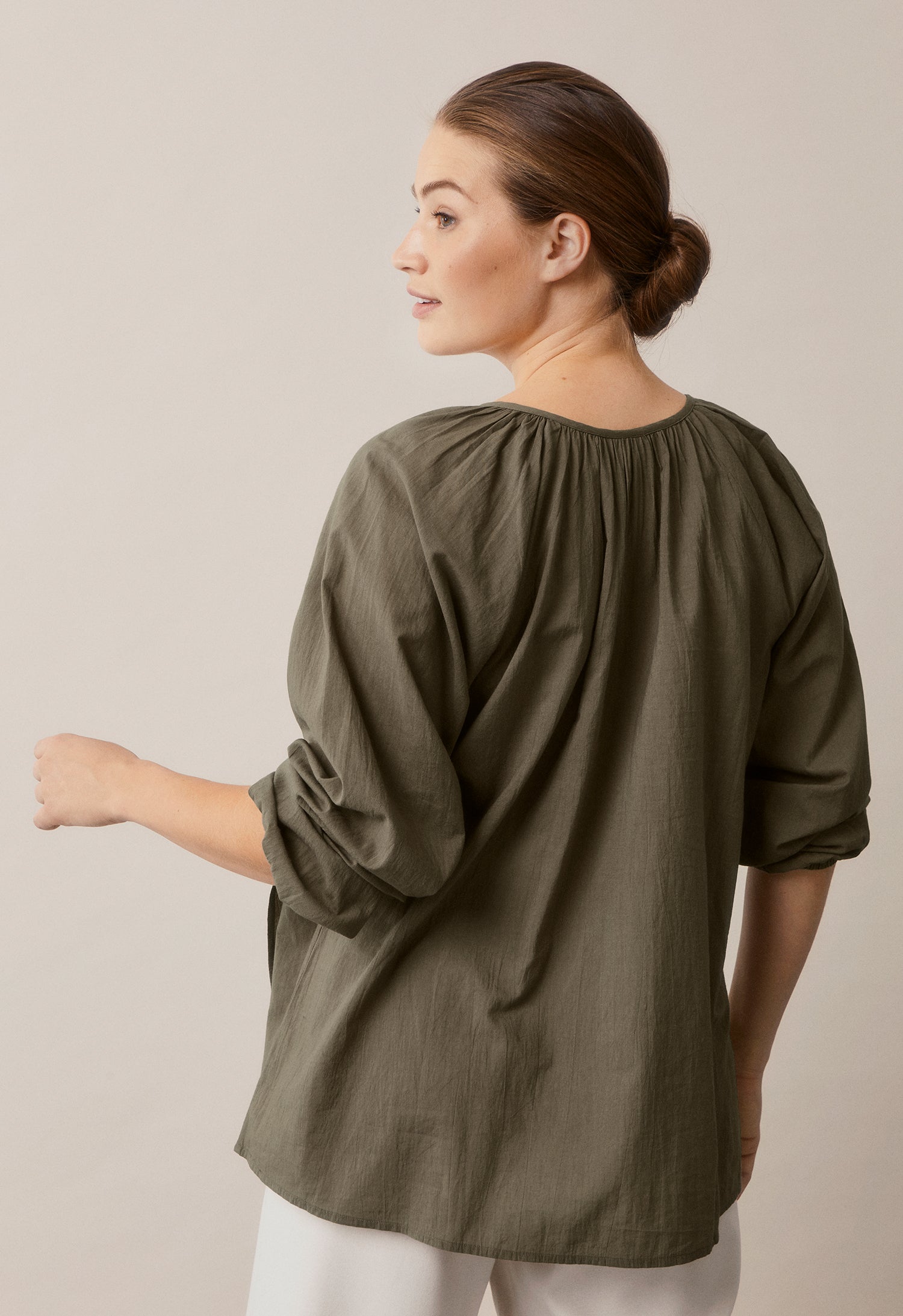 Poetess Blouse - Dennegroen