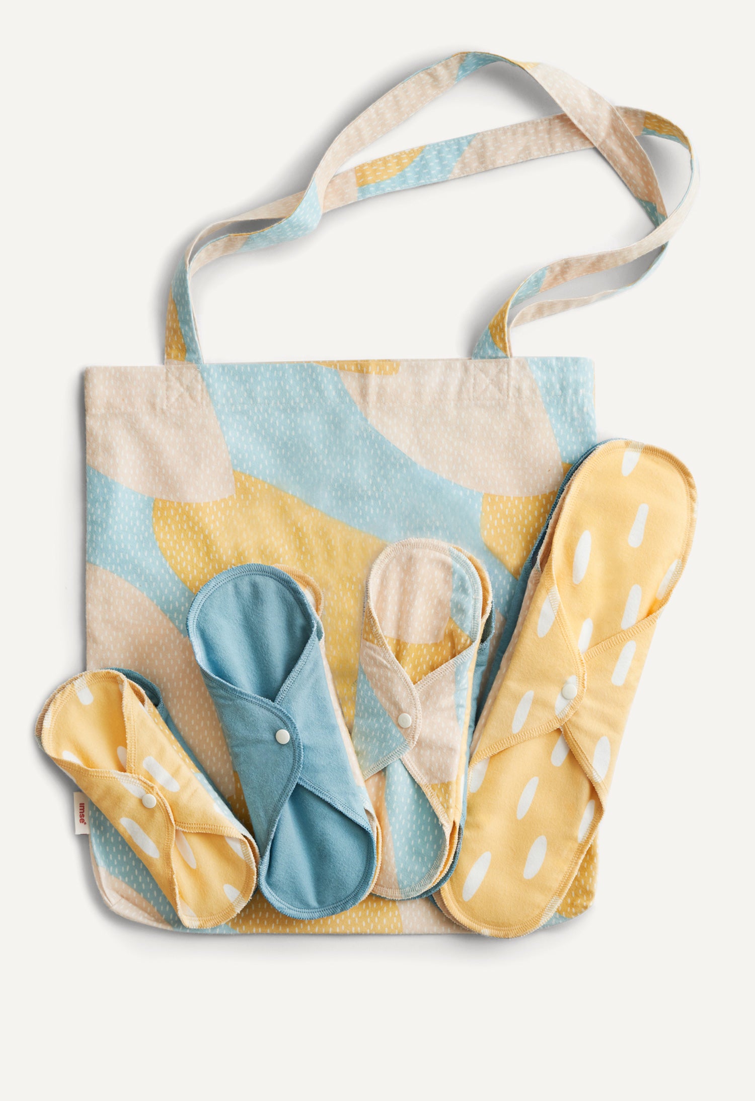 Startpakket maandverband, blauw met spikkels