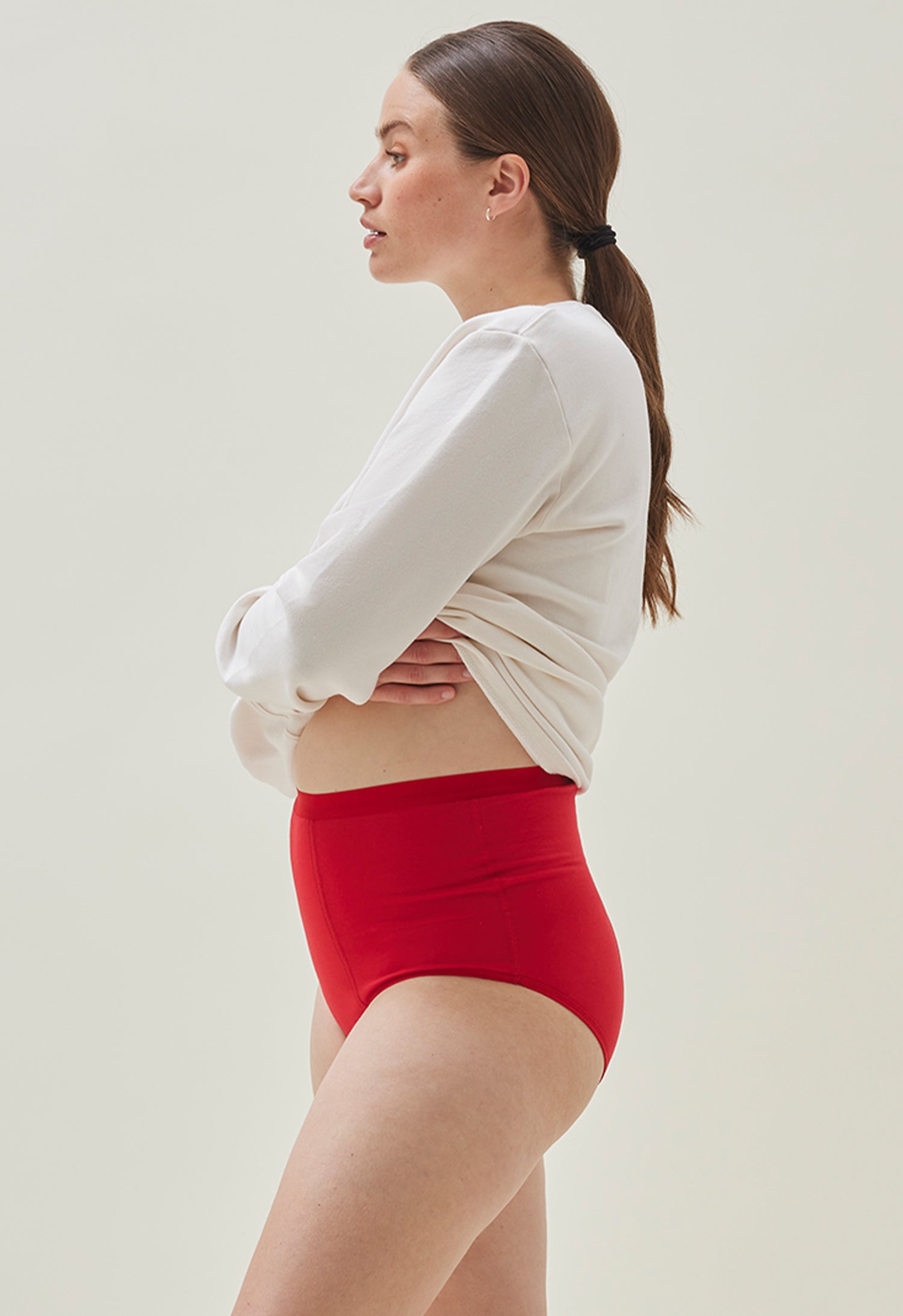 Menstruatieondergoed - Hoog model - Zwaar - Rood