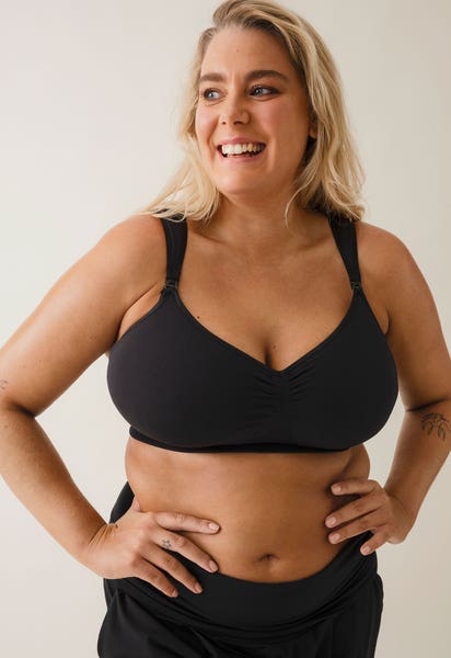 Stevige beugelvrije voedingsbeha 34C - 44F - Zwart