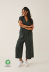 Zwangerschapsjumpsuit met voedingsopening - Donkergroen