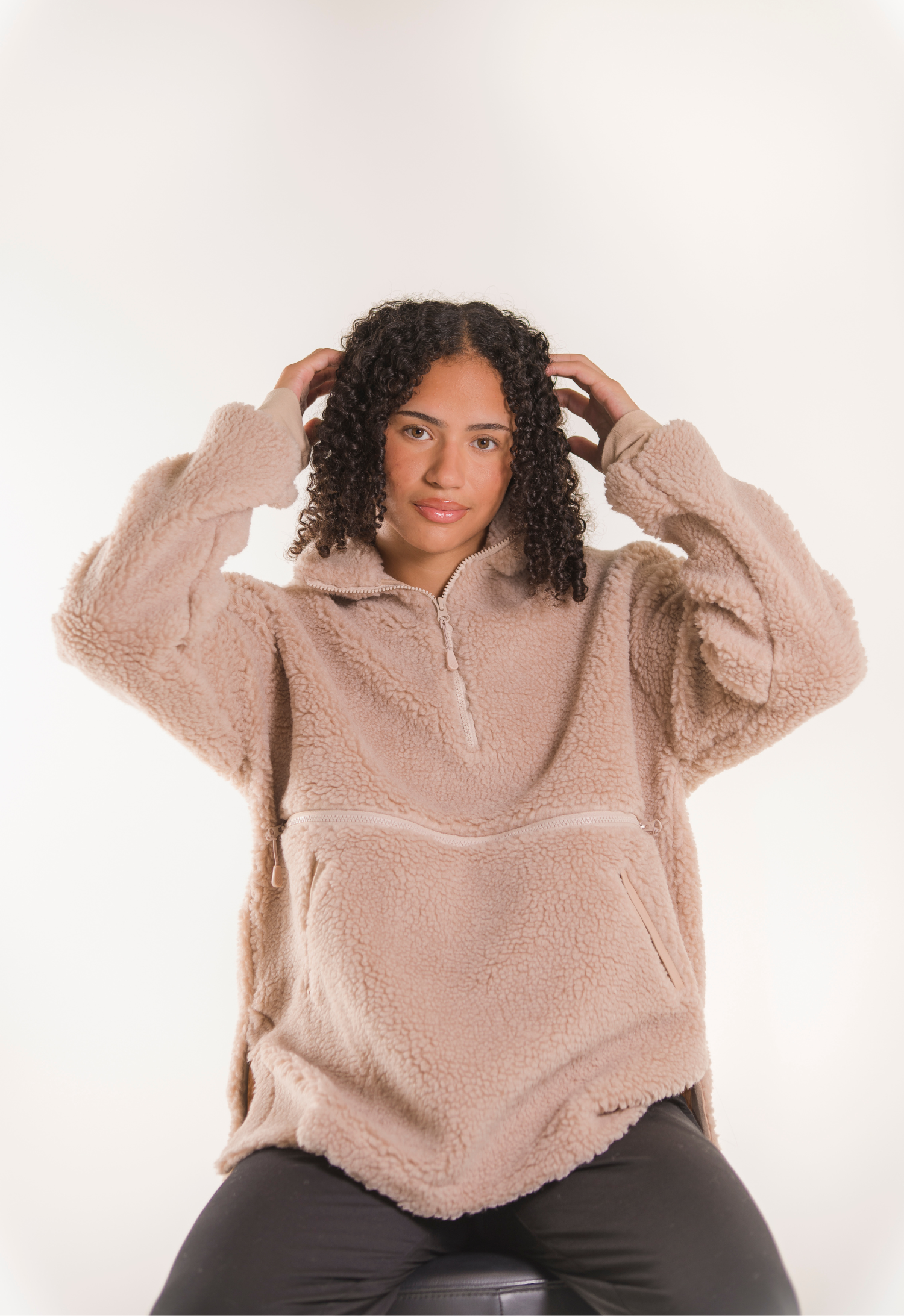 Pile-fleece trui - Beige