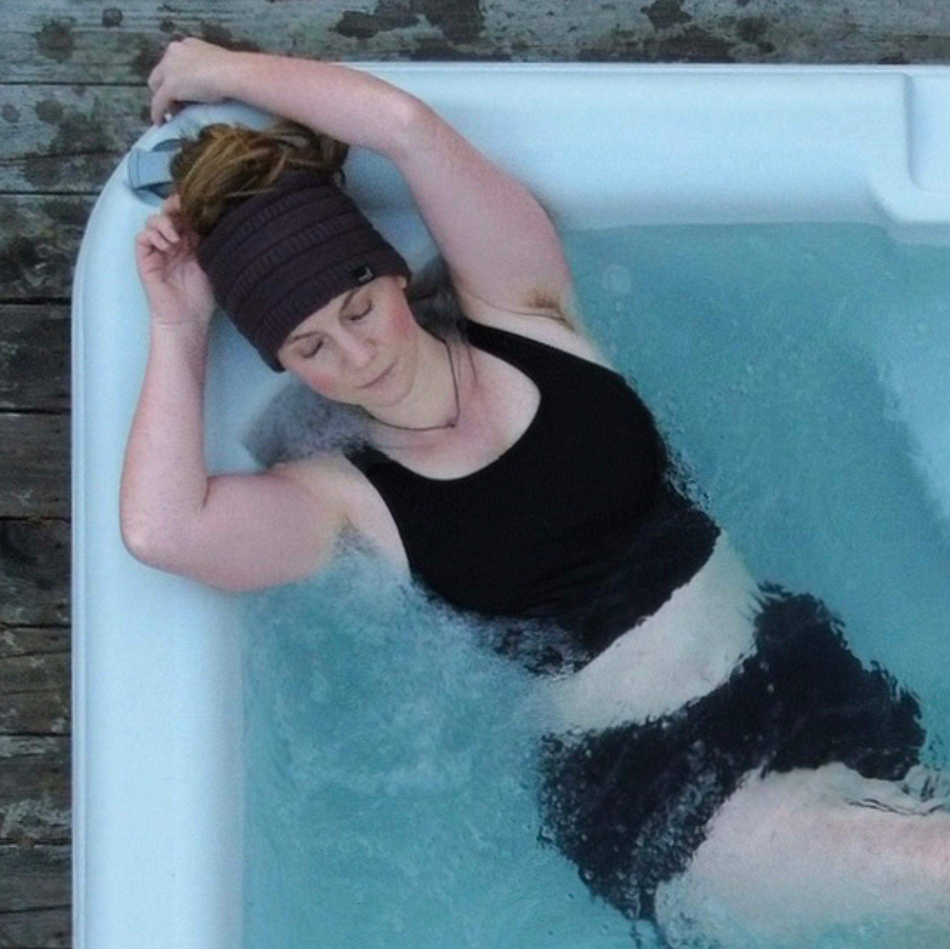 Zwemcroptop - Geribd - Zwart