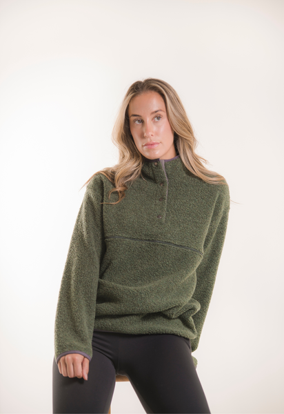 Zwangerschapsfleece sweater 90s - Groen