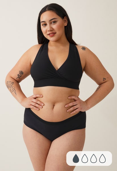 Menstruatieondergoed - Naadloze Hipster - Zeer lichte bescherming - Zwart