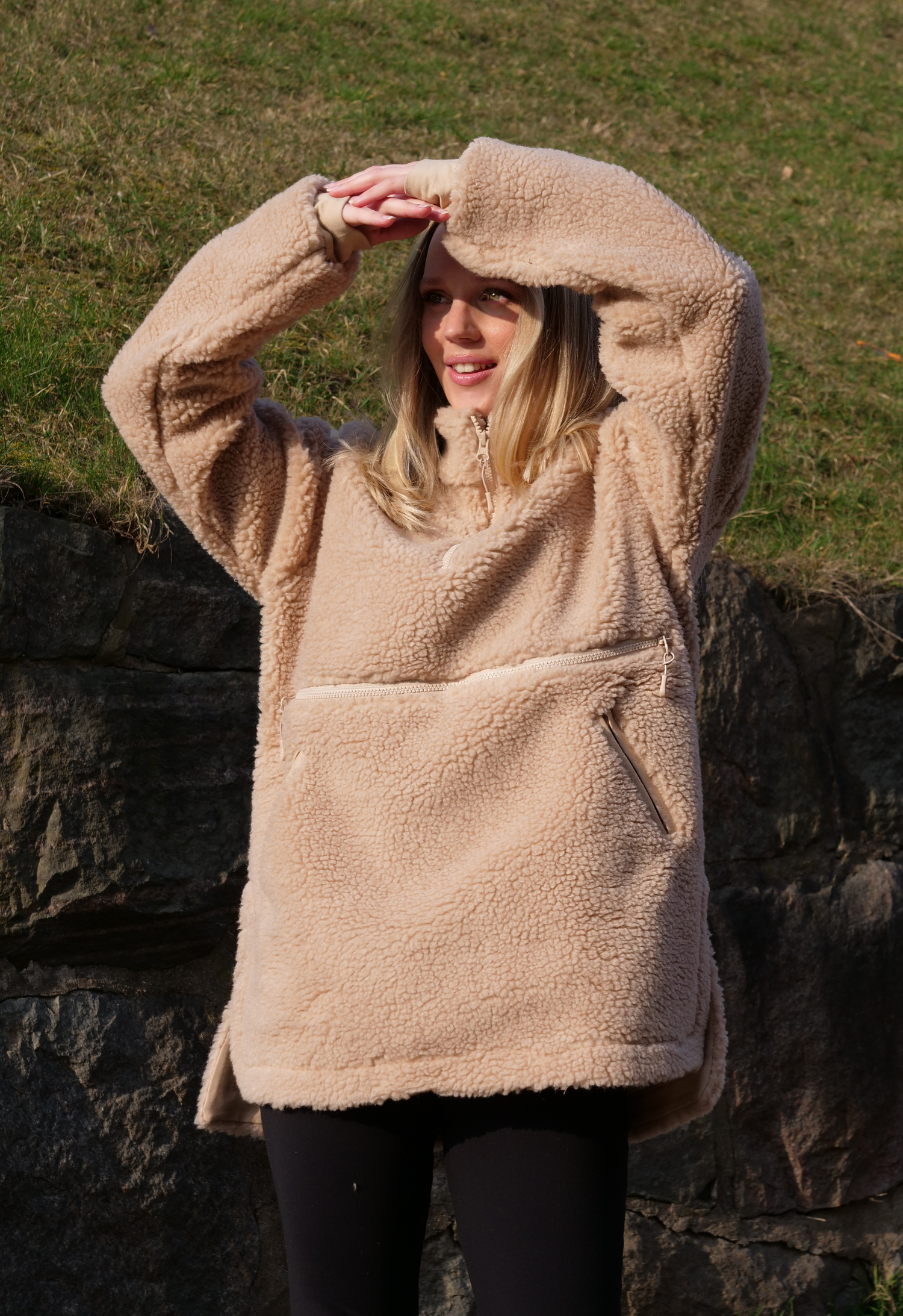 Pile-fleece trui - Beige