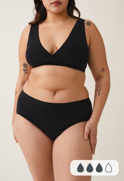 Menstruatieondergoed Hipster, medium, zwart