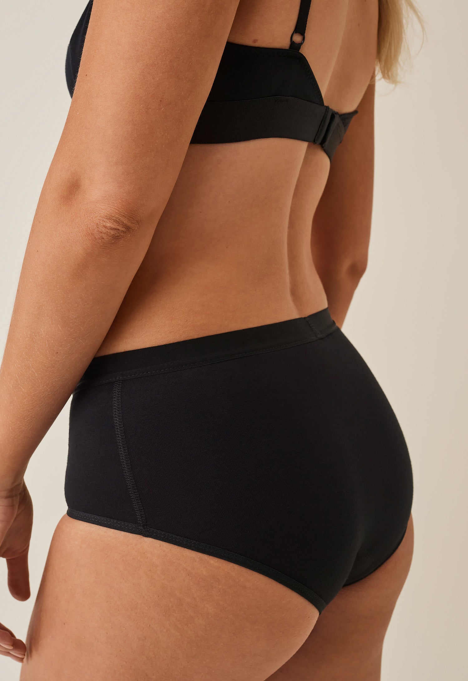 Menstruatieondergoed Hipstermodel, Licht, Zwart