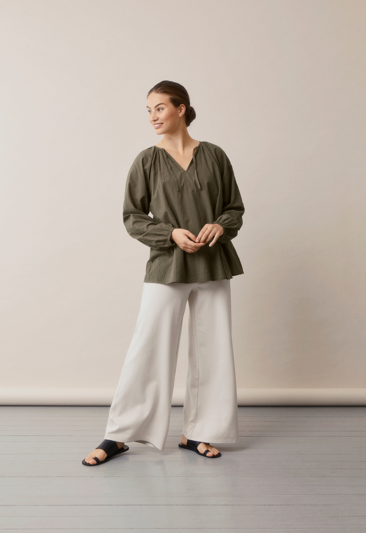 Poetess Blouse - Dennegroen