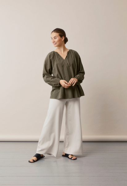 Poetess Blouse - Dennegroen