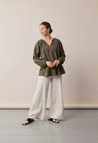 Poetess Blouse - Dennegroen