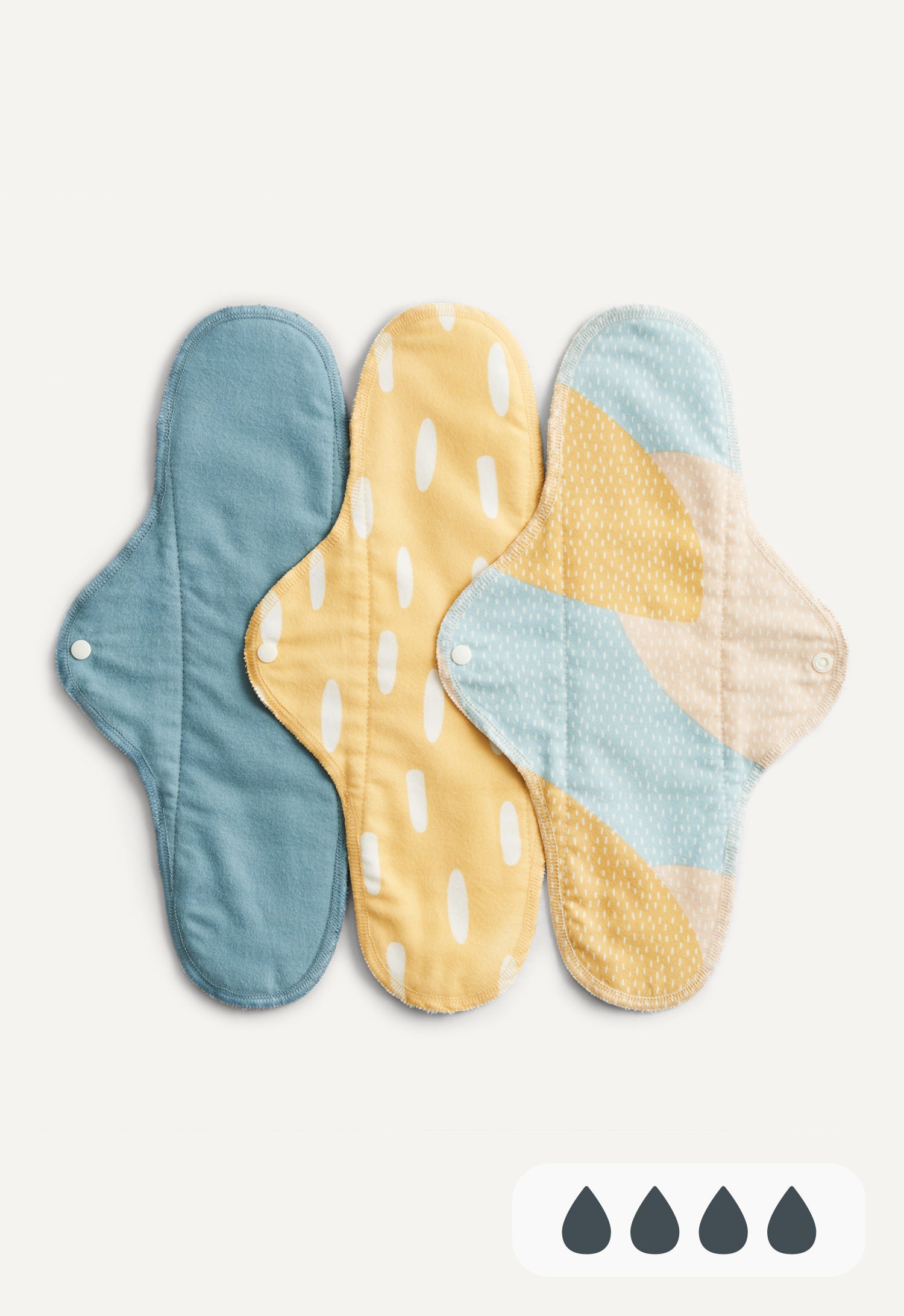 Klassiek nachtverband, blauw met spikkels, set van 3