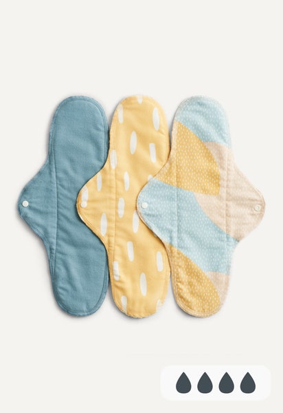 Klassiek nachtverband, blauw met spikkels, set van 3