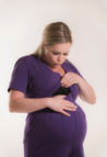 Zwangerschapsjumpsuit met borstvoedingsopening - Paars